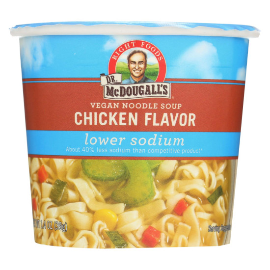 Dr. Mcdougall s Vegan Noodle Lower Sodium Soup Cup - Chicken - Case Of 6 - 1.4 Oz.idx HG0212522