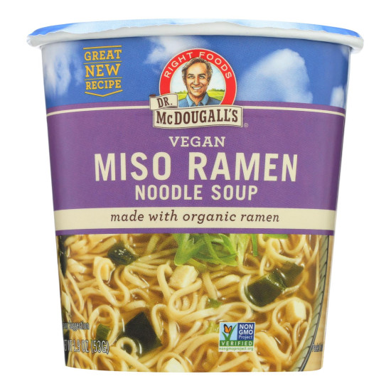Dr. Mcdougall s Vegan Miso Ramen Soup Big Cup With Noodles - Case Of 6 - 1.9 Oz.idx HG0756841