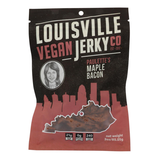 Louisville Vegan Jerky Jerky - Vegan - Maple Bacon - Case Of 10 - 3 Ozidx HG2011120