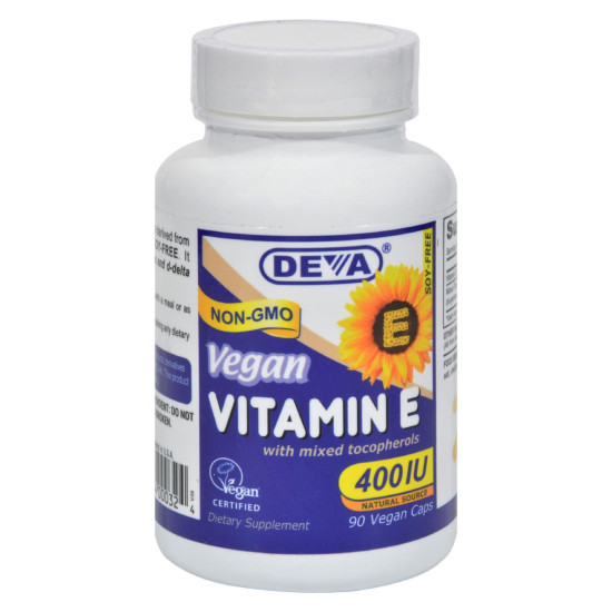 Deva Vegan Vitamins - Vitamin E With Mixed Tocopherols - 400 Iu - 90 Vegan Capsulesidx HG0151605